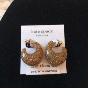 Kate spade bubble hoop gold sparkle earrings